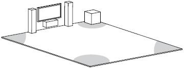 Subwoofer Illustration in the Corner of the Room